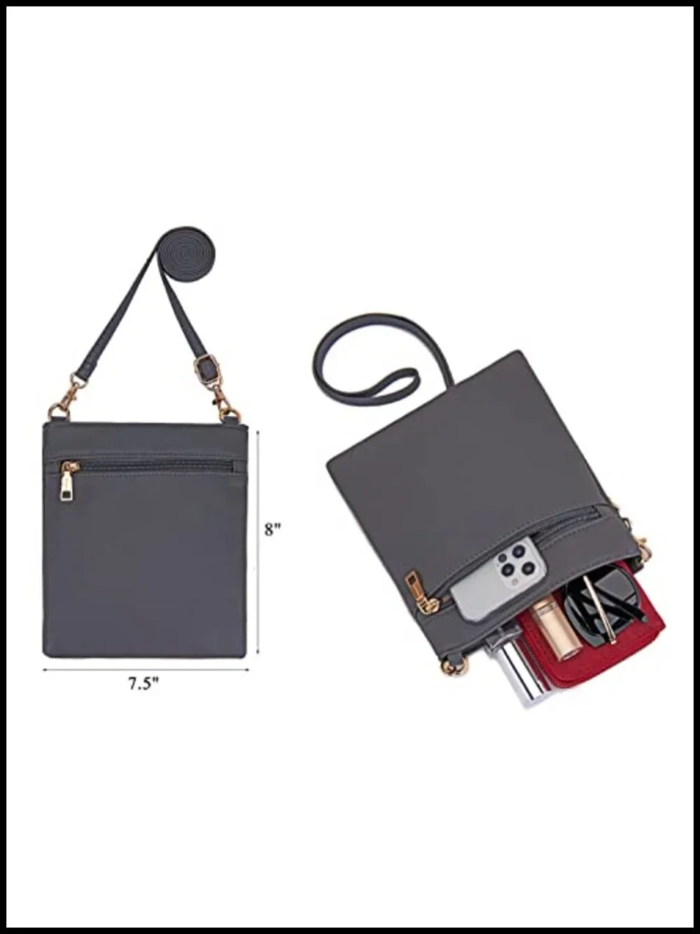 Large Crossbody Hobo Purse and Wallet Set - Faux Leather, RFID Blocking